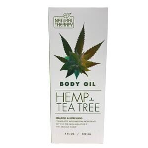Natural Therapy Hemp & Tea Tree Body Oil 4 fl oz New In Box Healing & Refreshing
